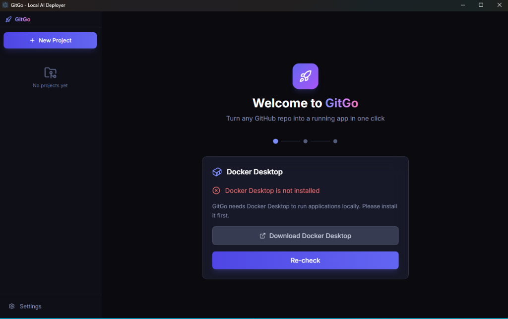 GitGo Application Real Screenshot